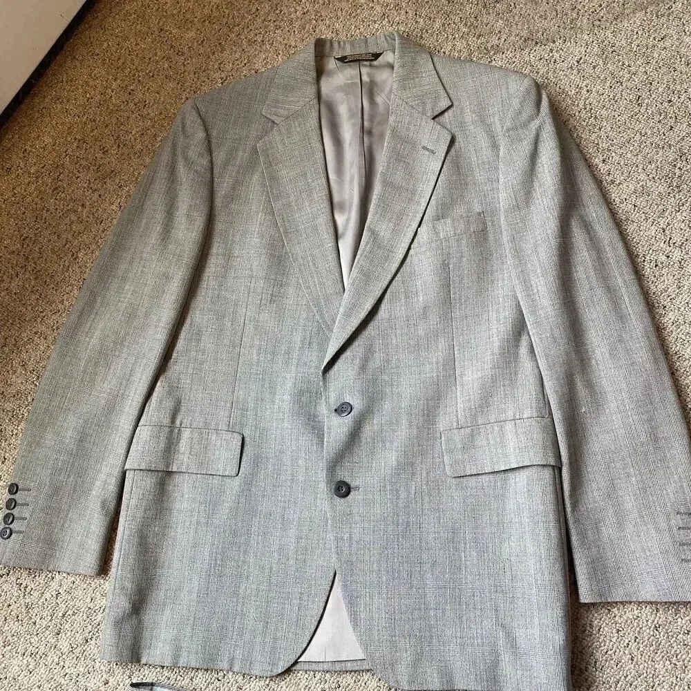 Strathmore By Anderson Little Suits 2 Button Blazer Jacket Pants Set Men 44 Long